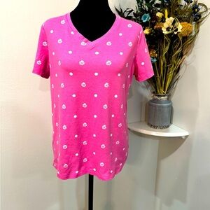Kim Rogers Pink and White 100% cotton T-Shirt size medium